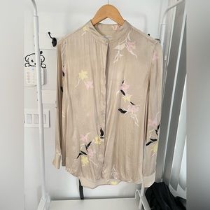 Equipment Silk Blouse Shirt Office Women Large L Flora